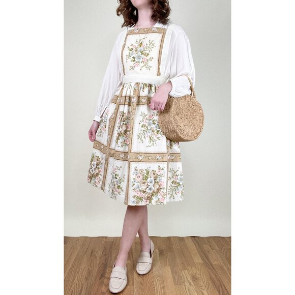 Vintage Handmade Garden Girl Apron Pinafore Midi Dress Grandmacore Cottagecore - Picture 5 of 8